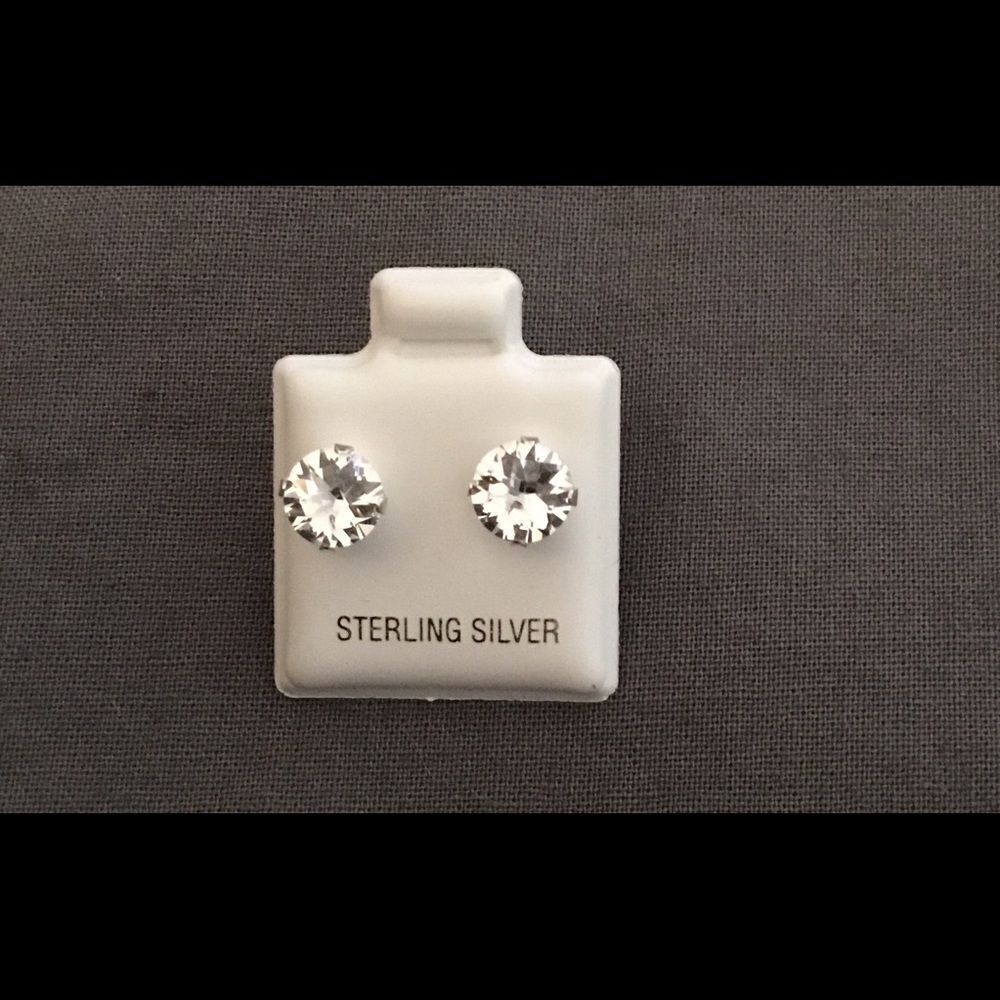 2 Carat Briolette Cut Sim Diamond Stud Earrings .925
